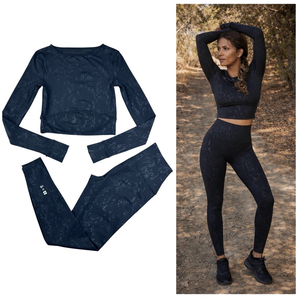 Halle Berry Sweaty Betty Respin Edit Set Size S Enya All Day Top and Leggings